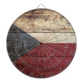 古い木製の穀物のチェコスロバキア共和国の旗 ダーツボード (正面)