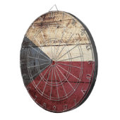 古い木製の穀物のチェコスロバキア共和国の旗 ダーツボード (正面右)