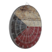 古い木製の穀物のチェコスロバキア共和国の旗 ダーツボード (正面左)