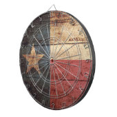 古い木製の穀物のテキサス州の州の旗 ダーツボード (正面右)