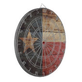 古い木製の穀物のテキサス州の州の旗 ダーツボード (正面左)