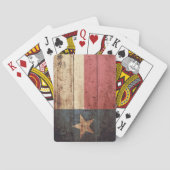 古い木製の穀物のテキサス州の州の旗 トランプ (裏面)