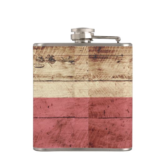 古い木製の穀物のテキサス州の州の旗 フラスク (裏面)