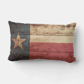古い木製の穀物のテキサス州の州の旗 ランバークッション (裏面)
