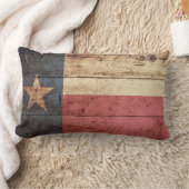 古い木製の穀物のテキサス州の州の旗 ランバークッション (ブランケット)