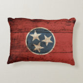 古い木製の穀物のテネシー州の州の旗 アクセントクッション (裏面)