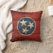 古い木製の穀物のテネシー州の州の旗 クッション (ブランケット)