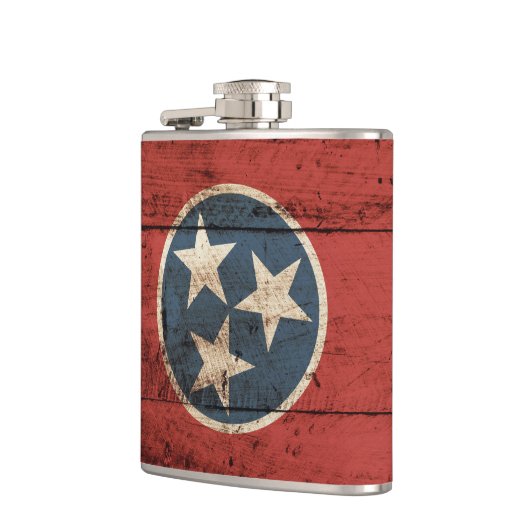 古い木製の穀物のテネシー州の州の旗 フラスク (左)