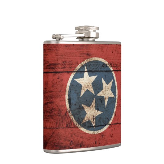 古い木製の穀物のテネシー州の州の旗 フラスク (右)