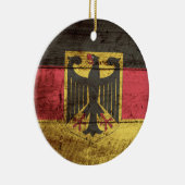古い木製の穀物のドイツ旗 セラミックオーナメント (右)