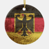 古い木製の穀物のドイツ旗 セラミックオーナメント (正面)