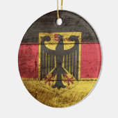 古い木製の穀物のドイツ旗 セラミックオーナメント (左)