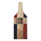 古い木製の穀物のドミニカ共和国の旗 カッティングボード (正面)