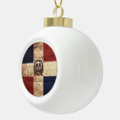 古い木製の穀物のドミニカ共和国の旗 セラミックボールオーナメント (右)
