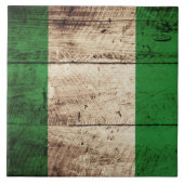 古い木製の穀物のナイジェリアの旗 タイル (正面)