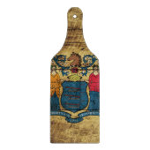 古い木製の穀物のニュージャージーの州の旗 カッティングボード (正面)