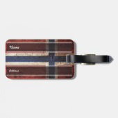 古い木製の穀物のノルウェーの旗 ラゲッジタグ (裏面横)