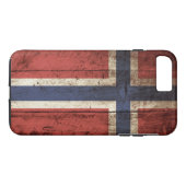 古い木製の穀物のノルウェーの旗 Case-Mate iPhoneケース (裏面(横))