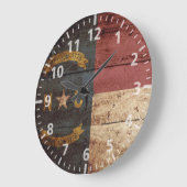 古い木製の穀物のノースカロライナの州の旗 ラージ壁時計 (傾斜)