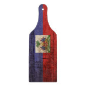 古い木製の穀物のハイチの旗 カッティングボード (正面)