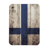 古い木製の穀物のフィンランドの旗 マグネット (縦)