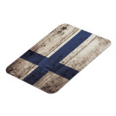 古い木製の穀物のフィンランドの旗 マグネット (左側)