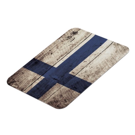 古い木製の穀物のフィンランドの旗 マグネット (左側)