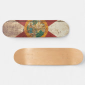 古い木製の穀物のフロリダの州の旗 スケートボード (横)