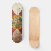 古い木製の穀物のフロリダの州の旗 スケートボード (正面)