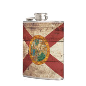 古い木製の穀物のフロリダの州の旗 フラスク (左)