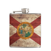 古い木製の穀物のフロリダの州の旗 フラスク (正面)