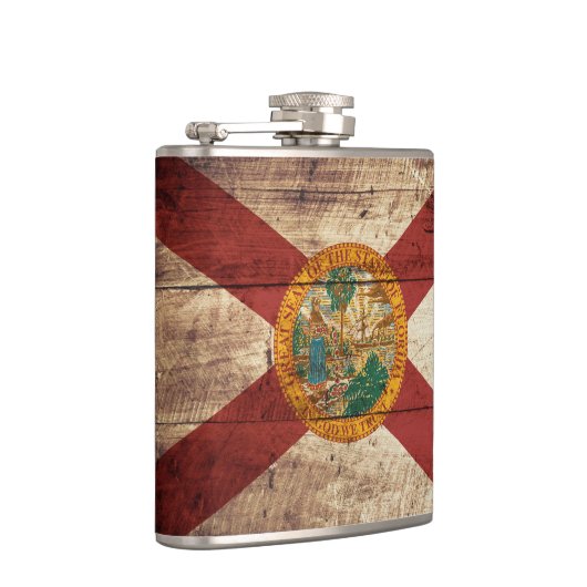 古い木製の穀物のフロリダの州の旗 フラスク (右)