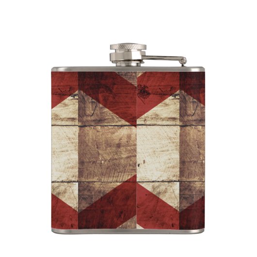 古い木製の穀物のフロリダの州の旗 フラスク (裏面)