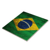古い木製の穀物のブラジルの旗 タイル (側面)