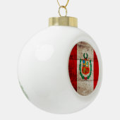 古い木製の穀物のペルーの旗 セラミックボールオーナメント (左)