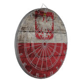 古い木製の穀物のポーランドの旗 ダーツボード (正面左)