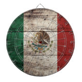 古い木製の穀物のメキシコの旗 ダーツボード (正面)