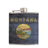 古い木製の穀物のモンタナの州の旗 フラスク (正面)