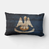 古い木製の穀物のルイジアナの州の旗 ランバークッション (裏面)