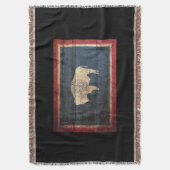 古い木製の穀物のワイオミングの州の旗 スローブランケット (正面縦)