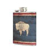 古い木製の穀物のワイオミングの州の旗 フラスク (左)