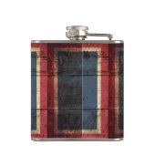 古い木製の穀物のワイオミングの州の旗 フラスク (裏面)