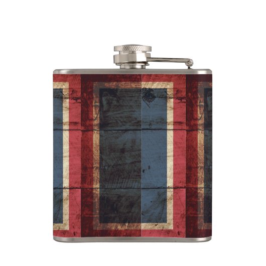 古い木製の穀物のワイオミングの州の旗 フラスク (裏面)