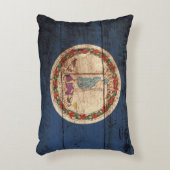 古い木製の穀物のヴァージニアの州の旗 アクセントクッション (正面(垂直))