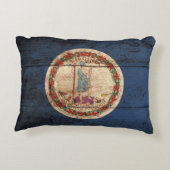 古い木製の穀物のヴァージニアの州の旗 アクセントクッション (裏面)