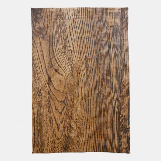 古い木製の穀物の一見 キッチンタオル (縦)