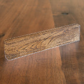 古い木製の穀物の一見 デスクネームプレート (側面)