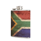 古い木製の穀物の南アフリカ共和国の旗 フラスク (左)