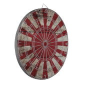 古い木製の穀物の日本朝日旗 ダーツボード (正面左)