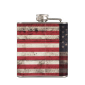 古い木製の穀物の米国旗 フラスク (裏面)